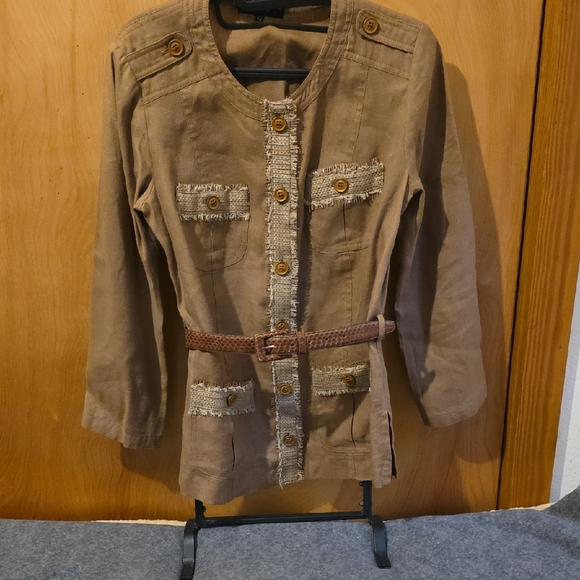 Luisa Spagnoli Vintage Brown Jacket with Button Accents - Picture 8 of 10